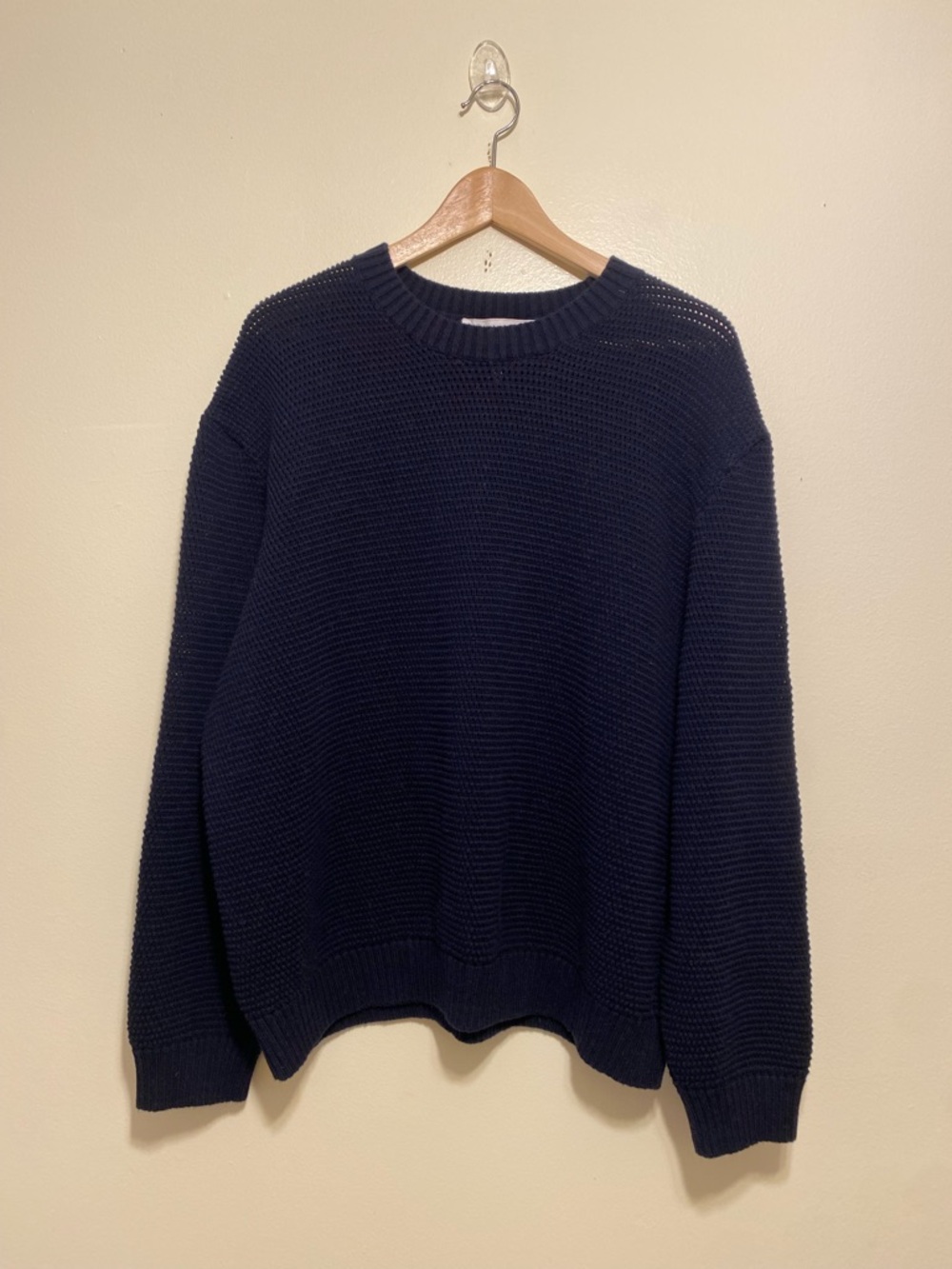 FRAME Men's Navy WOOL BLEND Knit Crewneck Sweater. Size XL
